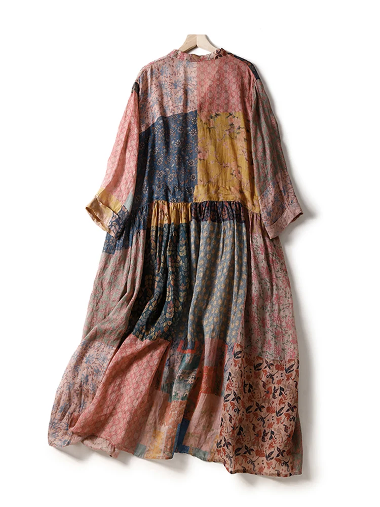 Women Bohemian Holiday Beach Sundress 2024 New Summer Oversized Vintage Literary Maxi Dresses Elegant Party Dress for Women