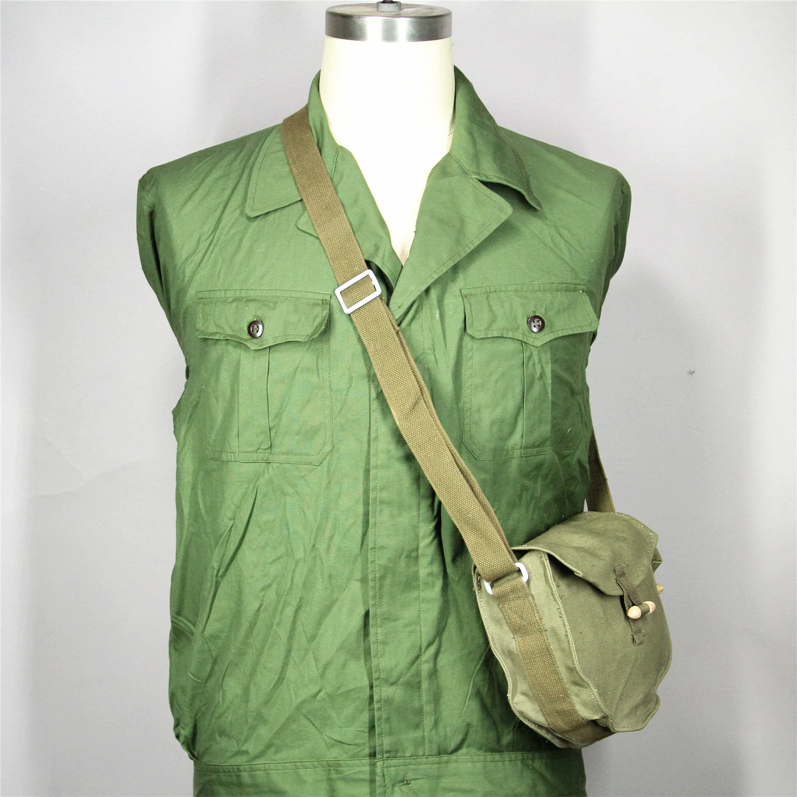 Orijinal çin askeri fazlası 1965 Vietnam savaş dönemi RPD LMG type56 davul dergisi kılıfı kanvas çanta dış ortam aracı çanta Fanny paketi