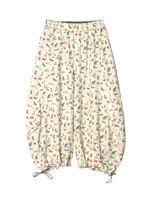 imakokoni 2025 Autumn Cute pure cotton washed cropped pants loose wide-leg with elastic waist255135 - Image 5