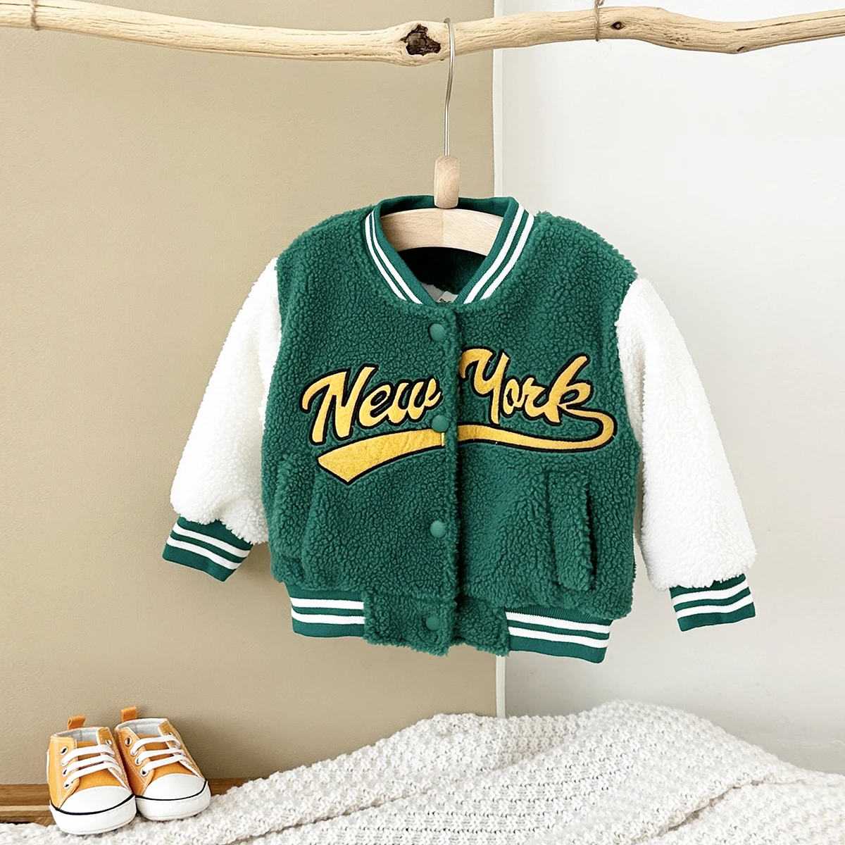 New Winter Clothes Infant Boys Girls Berber Fleece Jacket Baby New York Coat Thick Warm Infant Top Kids Sweater Clothing