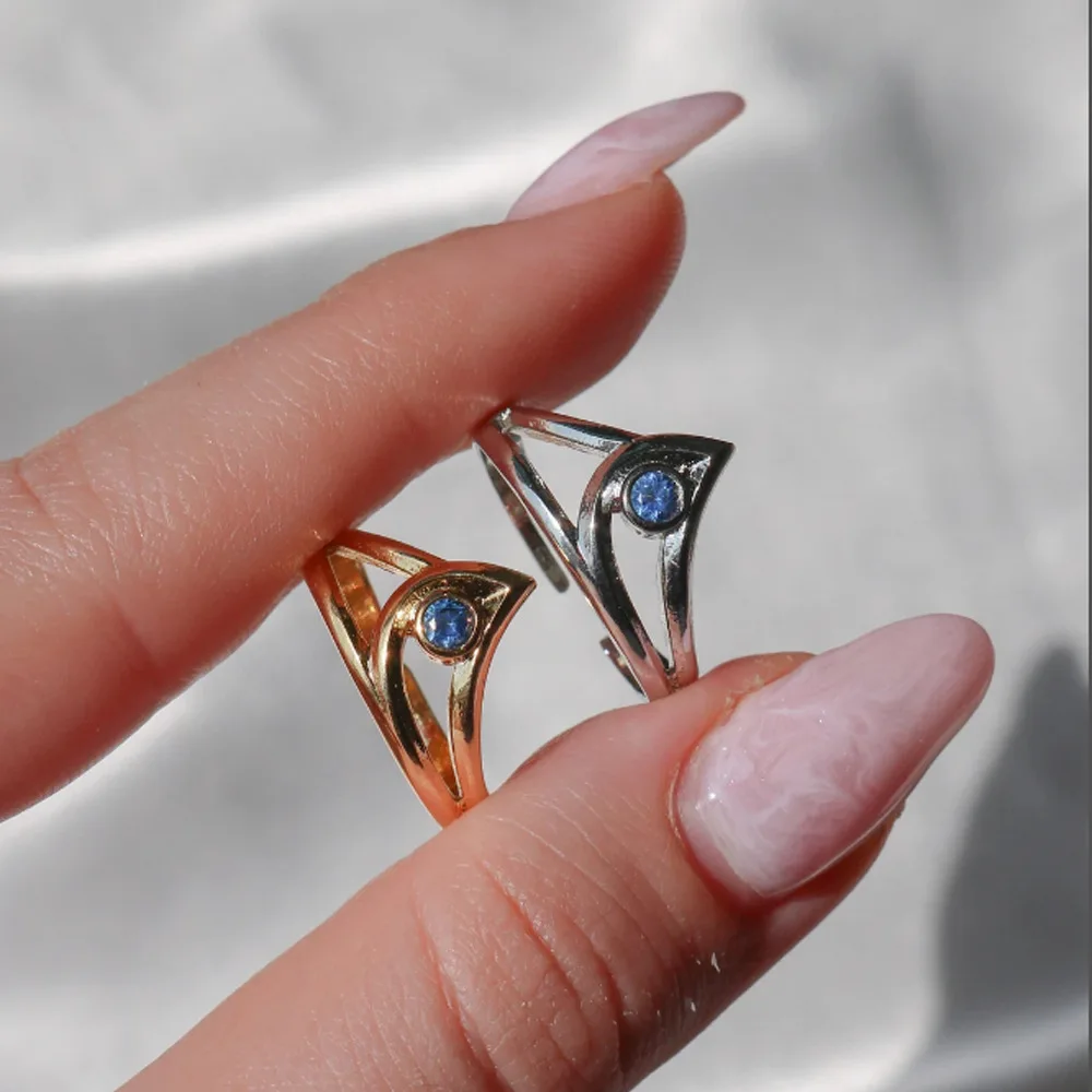 

Stylish And Simple Geometric Ring Inlaid With Zirconium Personalized Design Adjustable Index Finger Ring Niche And Light Luxury