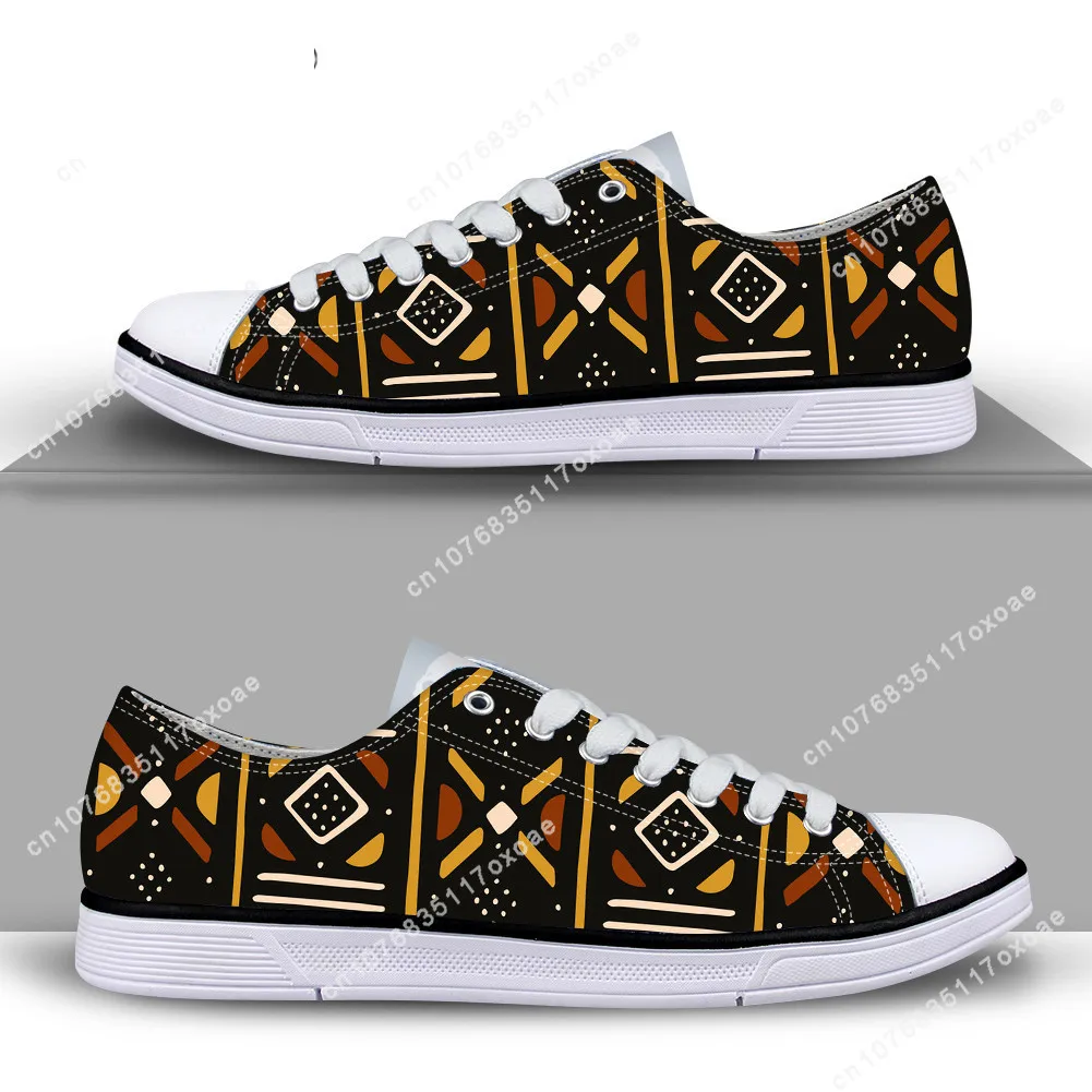 2021 New Outdoor Fashion Casual Canvas Non-slip Wear-resistant Breathable Sneaker Afro Bogolan Tribe Prints Flats