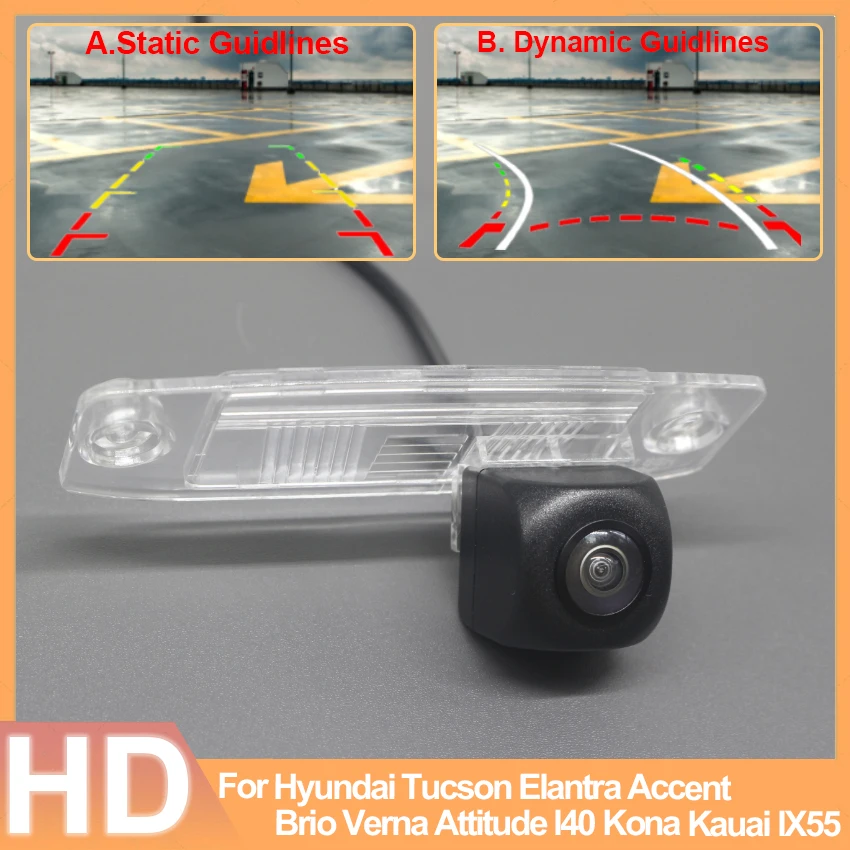 

140° 1080*720P Vehicle Rear View Waterproof Camera For Hyundai Tucson Elantra Accent Brio Verna Attitude I40 Kona Kauai IX55 Car