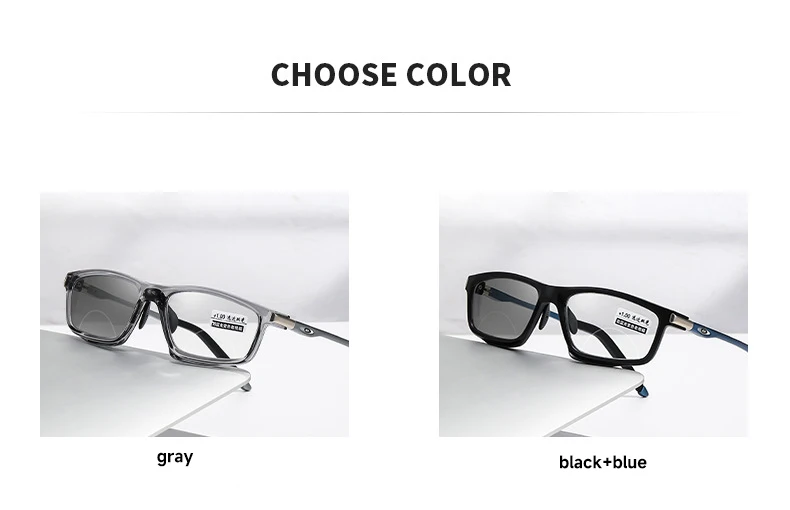 Anti-blau Licht Photochrome Bifokale Lesebrille Mann Frau Multifunktionale Lesebrille Aluminium Magnesium Sport Brillen – Detail 5