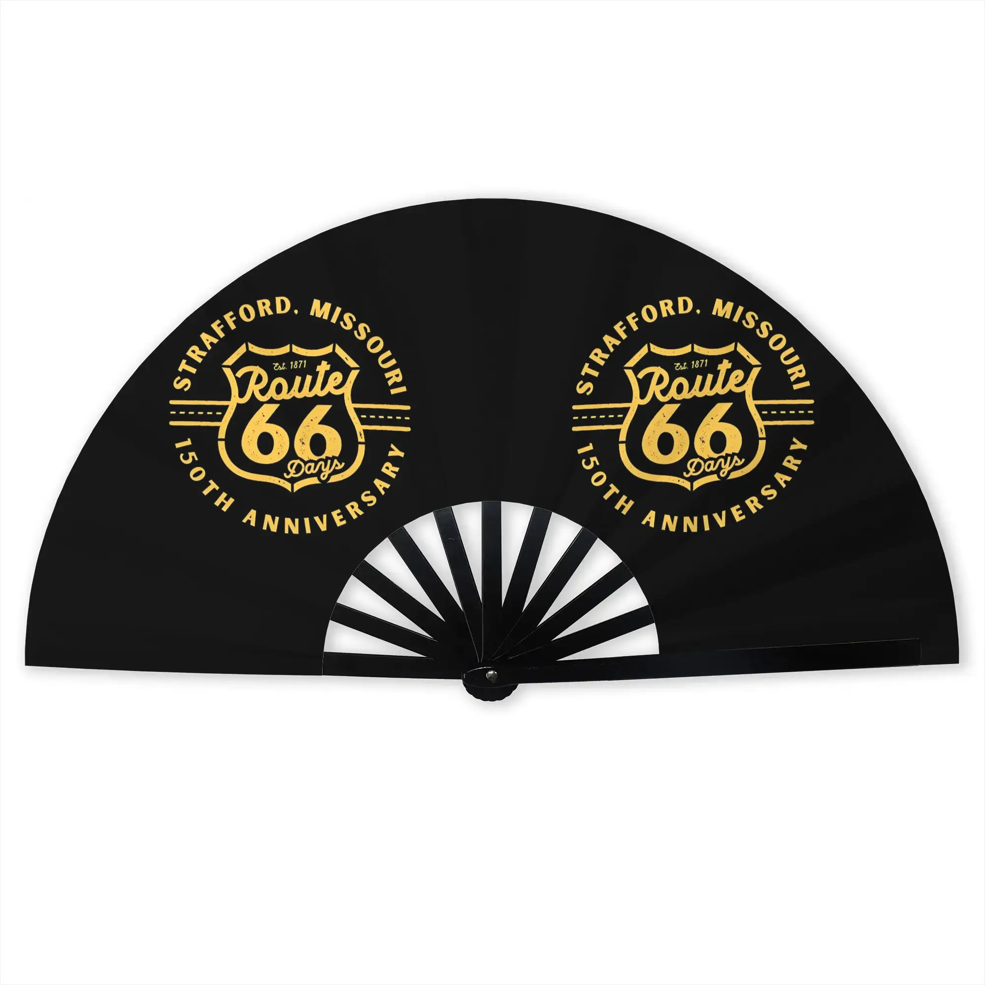 Missouri Route 66 America Traditional Folding Fan Chinese Style America Highway High-Quality Fans Gift  Exquisite Hand Fan