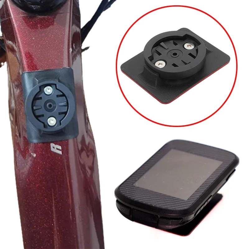 1 Set MTB Rennrad Oberrohr Fahrradcomputer-Halterung mit Anti-Verlust-Seil Flexibler Klebebasis-Befestigung Kompatibel mit Garmin/iGPSPORT