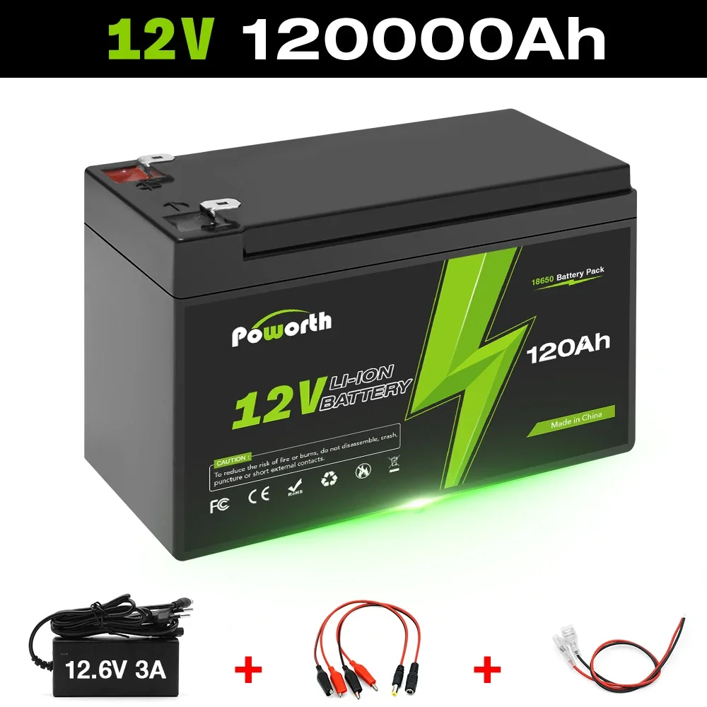 

12V 150Ah 2000+ Deep Cycle Battery Lithium Rechargeable for Solar Power,UPS,Lighting, Power Wheels, Fish Finder, Built-in BMS