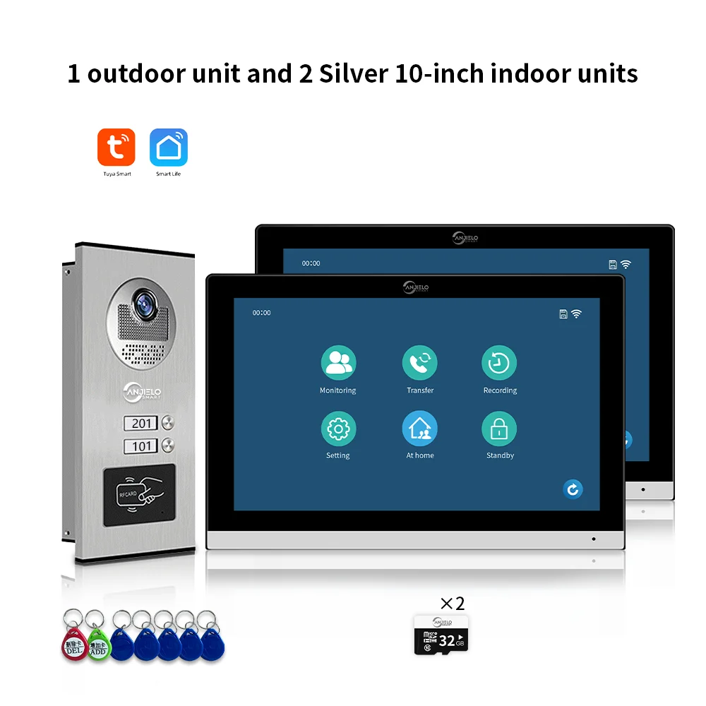 Interphone vidéo filaire ANJIELO pour maison connectée, téléphone de porte d'appartement, protection