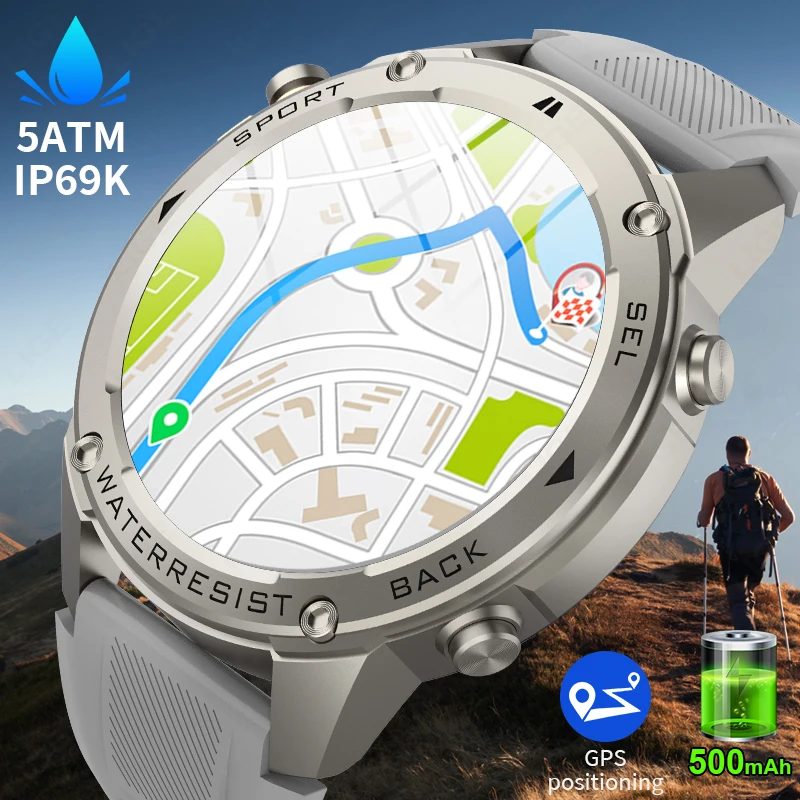 

LIGE 5ATM Smart Watch 1.43" AMOLED Screen Voice Call Outdoor Sports Watches Men Waterproof 500mAh Battery Health GPS Smartwatch