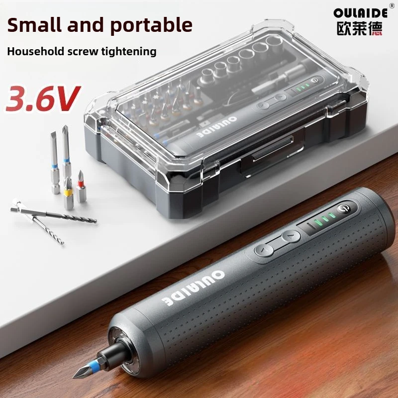 مفك براغي كهربائي، مجموعة مفكات كهربائية قابلة لإعادة الشحن، مجموعة أدوات كابل أوتوماتيكية لإصلاح المنزل من النوع C مع أضواء LED #1