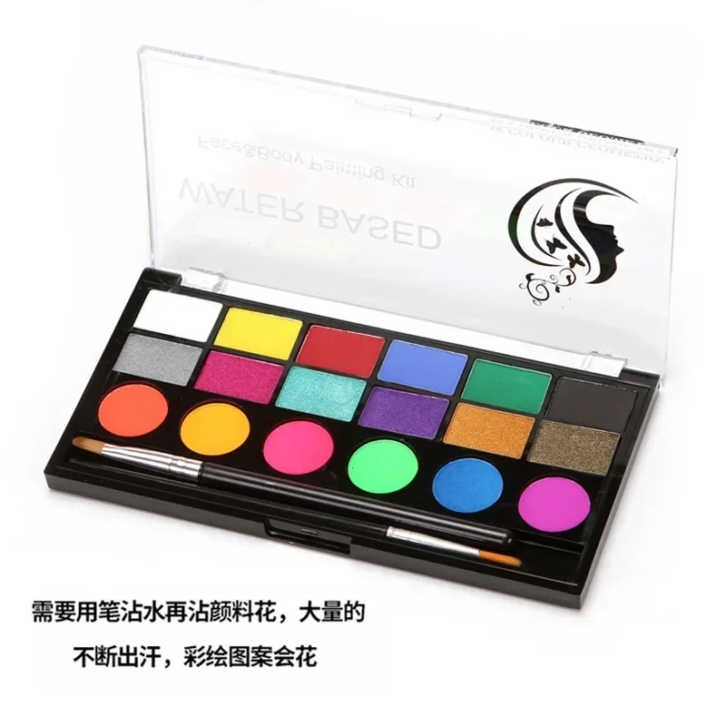 18 Colors Halloween Cosmetics Body Paint Pigment Face Paint Makeup Children Face Paint Drama Water-Based Make Up Festival