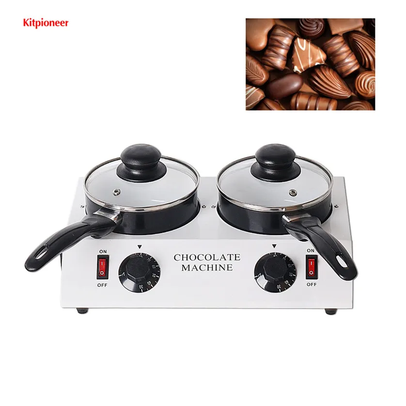 2 Pots Electric Melting Furnace DIY Baking Tools Chocolate Melter Chocolate Melting Furnace Machine