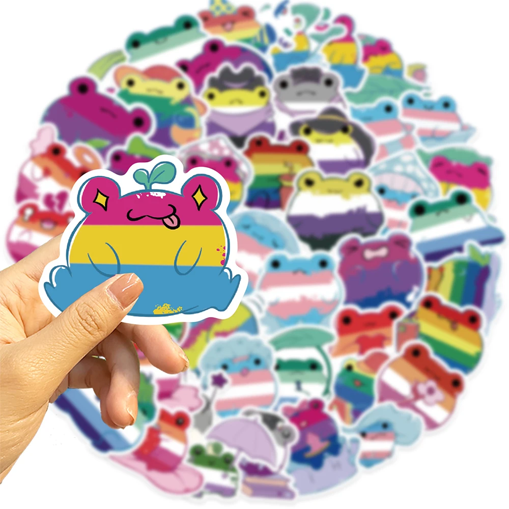 10/30/50pcs Cartoon Rainbow Pride Frog Graffiti Stickers DIY Fridge Skateboard Phone Car Stationery Waterproof Sticker Kids Toys