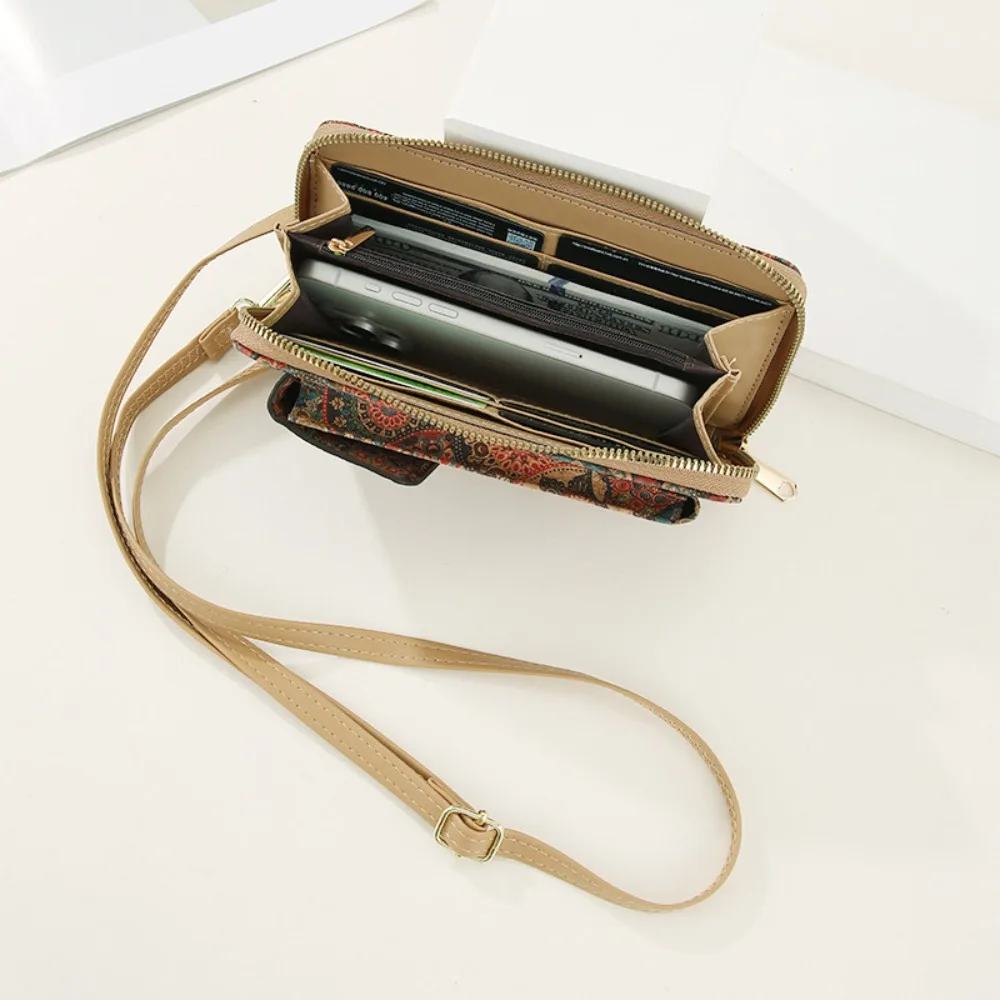 Chinese Style Mobile Phone Bag Bohemia Vintage Mobile Phone Crossbody Bag Multifunctional Retro Women's Messenger Bag Gift