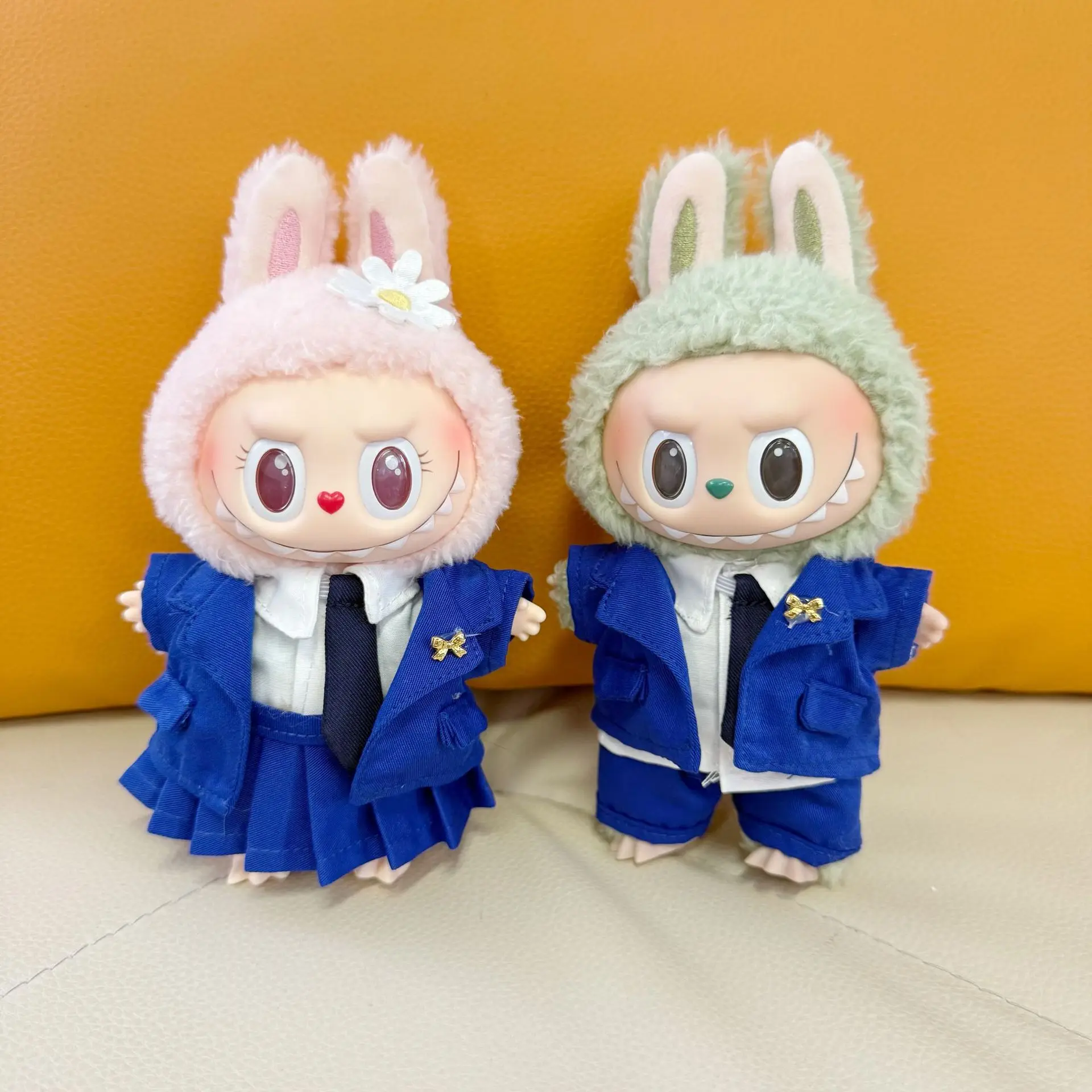 

Labubu Doll Outfits Designer Luxury Labubu Doll Clothes Blue Uniforme Dress Plush Toys Clothes Labubu Clothe Doll Accessorie