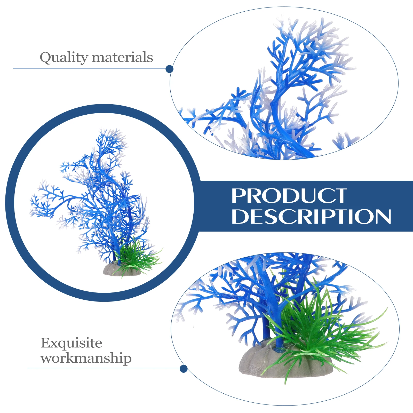 

5pcs Artificial Aquarium Plants Vivid Plastic Sea Grass Model for Fish Tank Home Decor Realistic Aquatic Plant Decor Pet