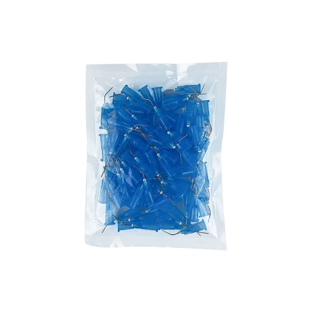 100 stücke Dental Bewässerung Gebogene Nadel Tipps Dental Flow Dichtstoff Ätchant Verbund Harz Säure Reagenz Lieferung Spritze Tipps – Detail 6
