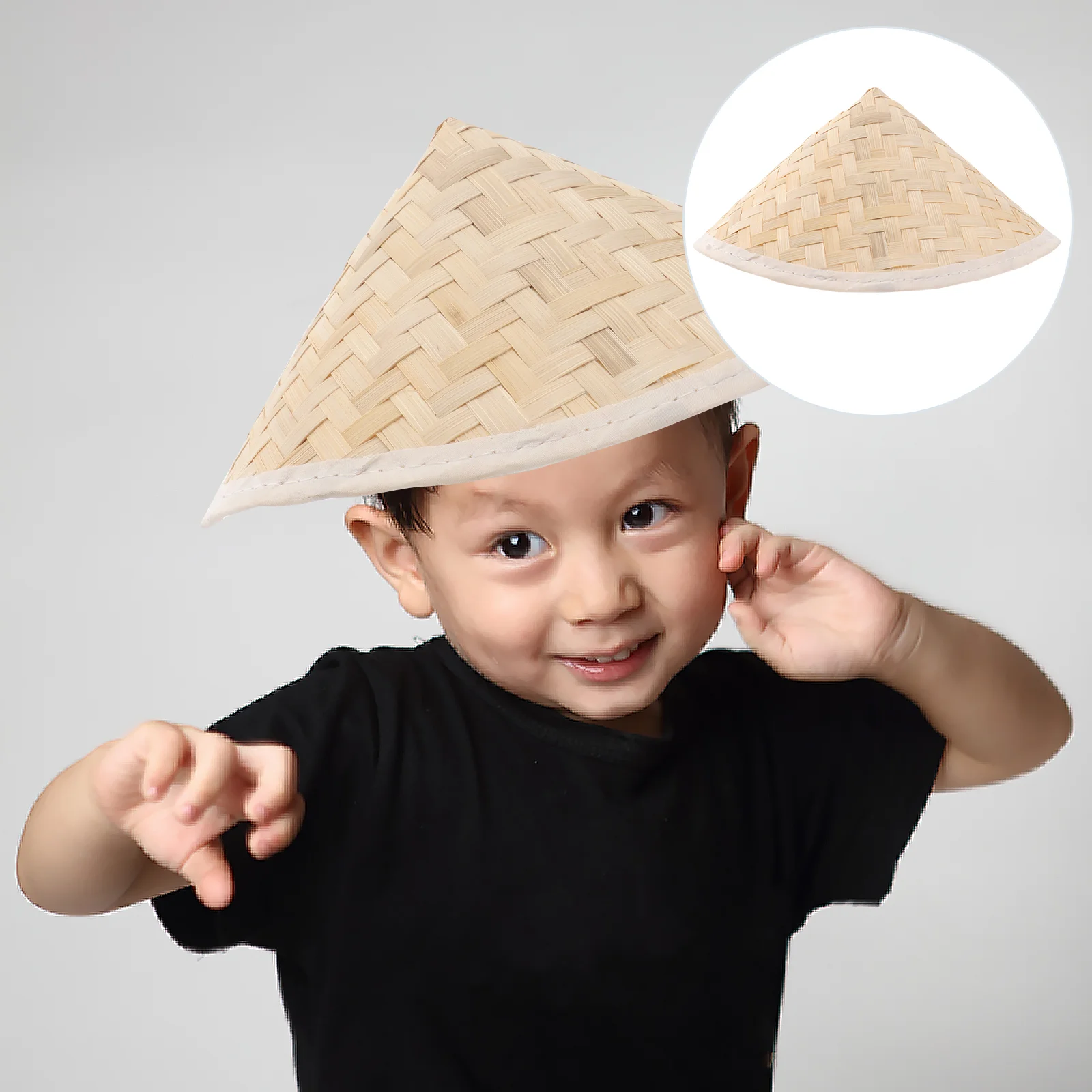 23 5x145cm Asian Hat Chinese Conical Rice Farmer Funny Party Hats Straw for Men