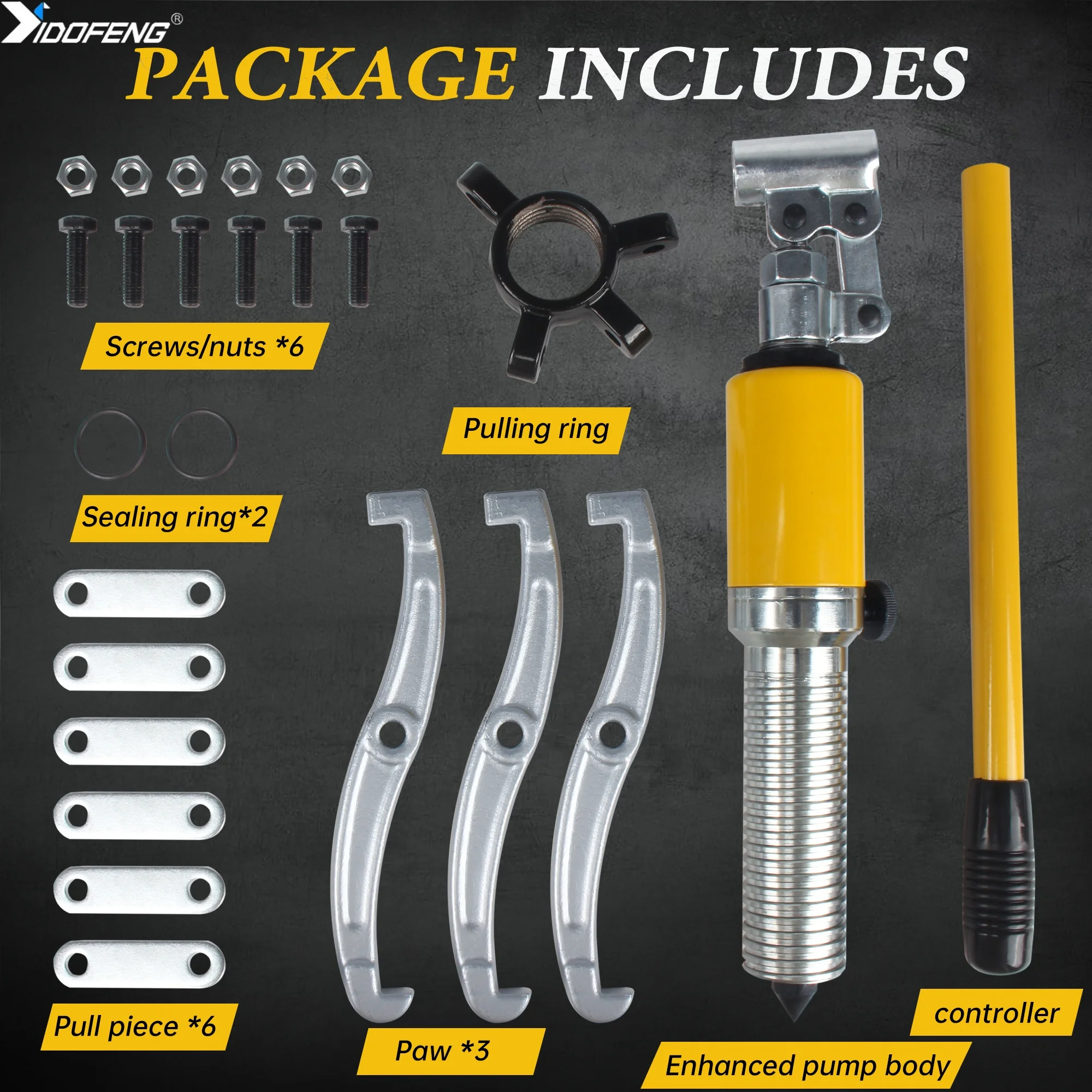 3 Jaws Bearing Hub Removal Tool Kit Integral Hydraulic Puller Remover Tool Bearing Pulley 5 Ton Auto Repair Tools