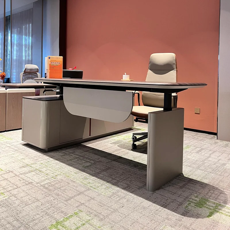 

Electric Lift Boss Desk, Office Desk And Chair Combination, Simple Modern President And Manager Leadership Office, Desk