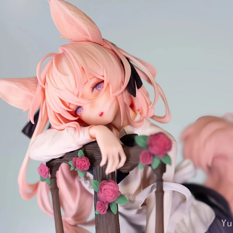 

19 см Yu Аниме Фигурка Лиса Девушка Gk Коллекционная Фигурка Роза Декор Стул Сцена Модель Кукла Украшение Стола Подарок Для Фанатов Аниме