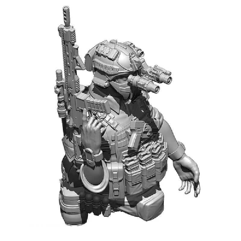 Figurine de soldats de sceau de la marine Gk, Micro Miniature, modèle blanc imprimé en 3d, jouet, Kit non assemblé et non peint, 1/20