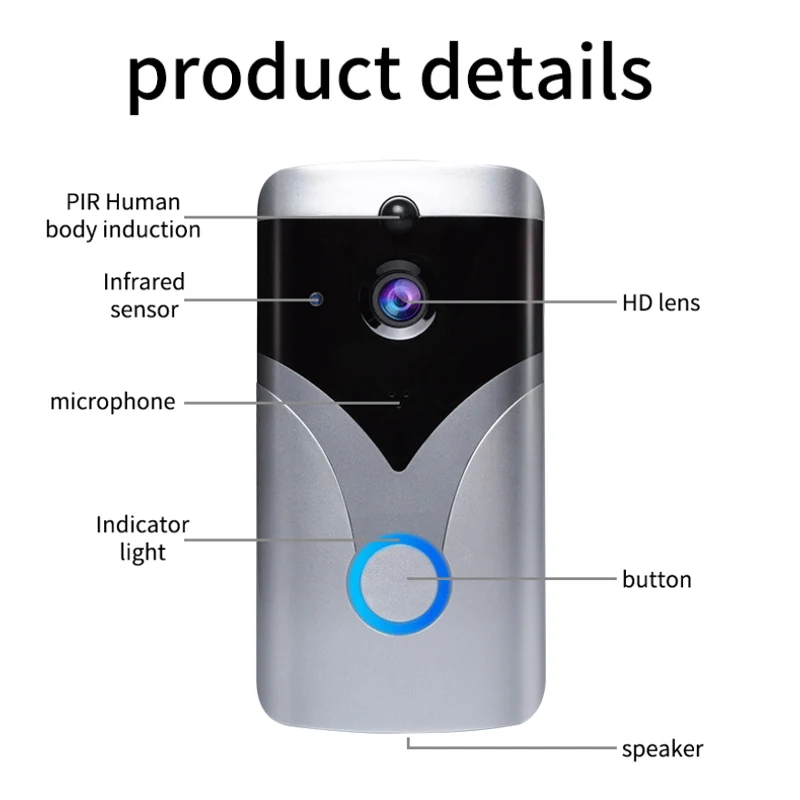 Big Vision Security Camera Video Intercom Video Intercom Doorbell Small Lens Ultra-wide Angle Lens Intelligent Doorbell