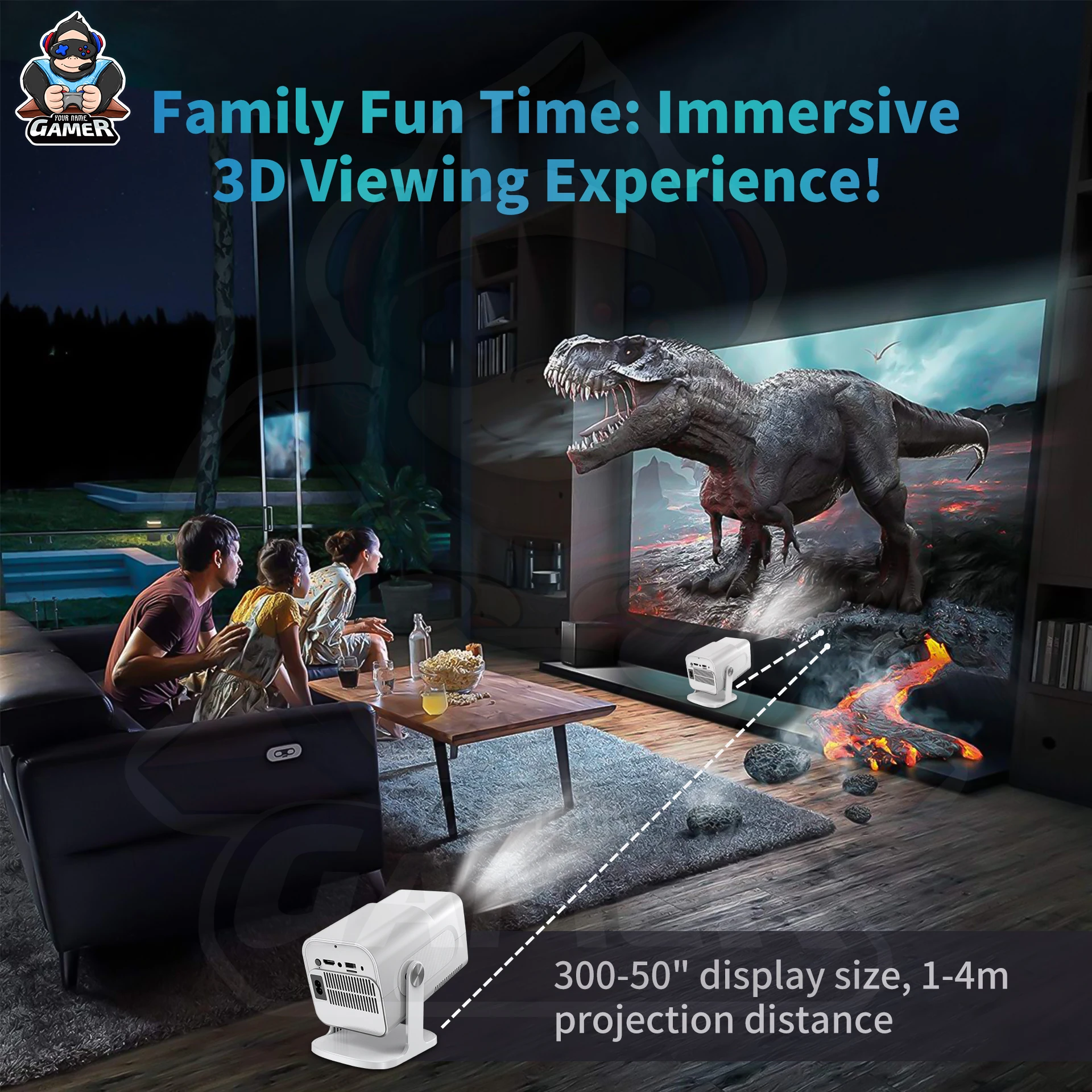 New HCS350Max Projector Wireless Bluetooth with Game Controller Projection HD Support Android 11 Smart Game Console