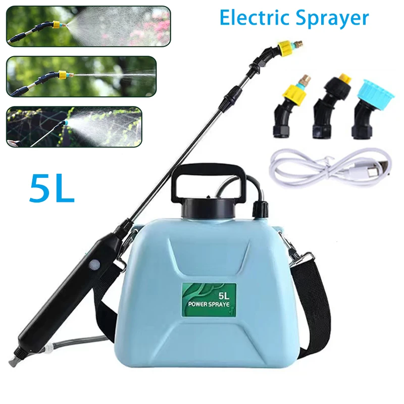 5L Electric Sprayer Garden Automatic Atomization USB Rechargeable Plant Sprayer Bottle Sprinkler Watering Can Garden Irrigation