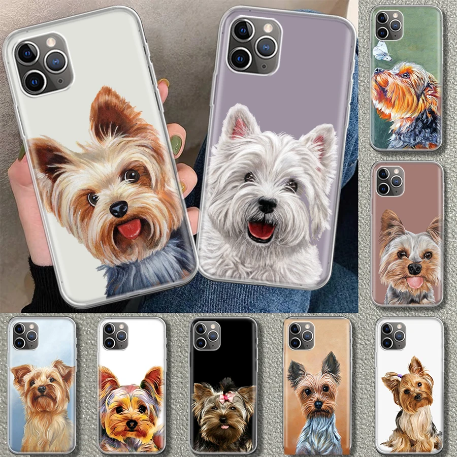 York Shire Terrier Dog Phone Case Cover For iPhone 11 12 13 Mini 14 15 Plus 16 Pro Max 17 Air 7 8 + SE Art Customized Fundas 11