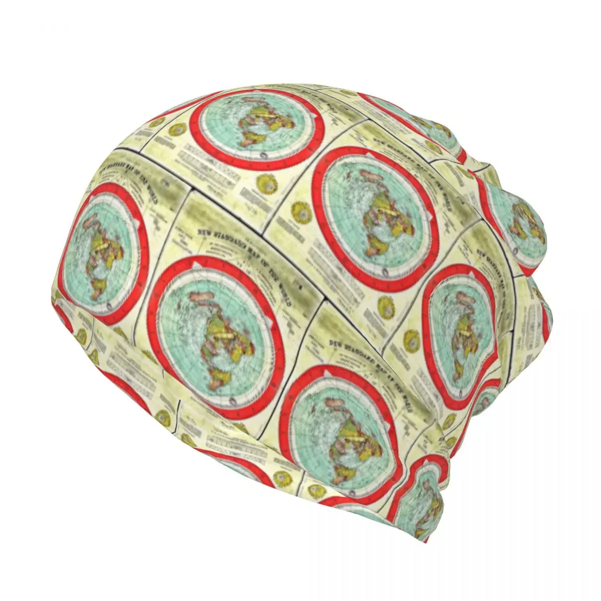 Gleason 1892 Flat Earth Map Research Flat Earth Bandana Neck Cover Wrap Scarf Warm Headband Beanies Hat  Men Women Adult Winter
