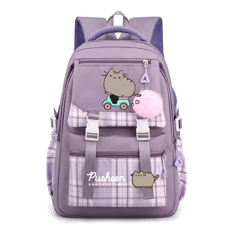 New Fat Cat Backpack Sweet Soft Large Capacity Student Schoolbag College Students Patchwork Laptop Simple Mochilas 4 Color