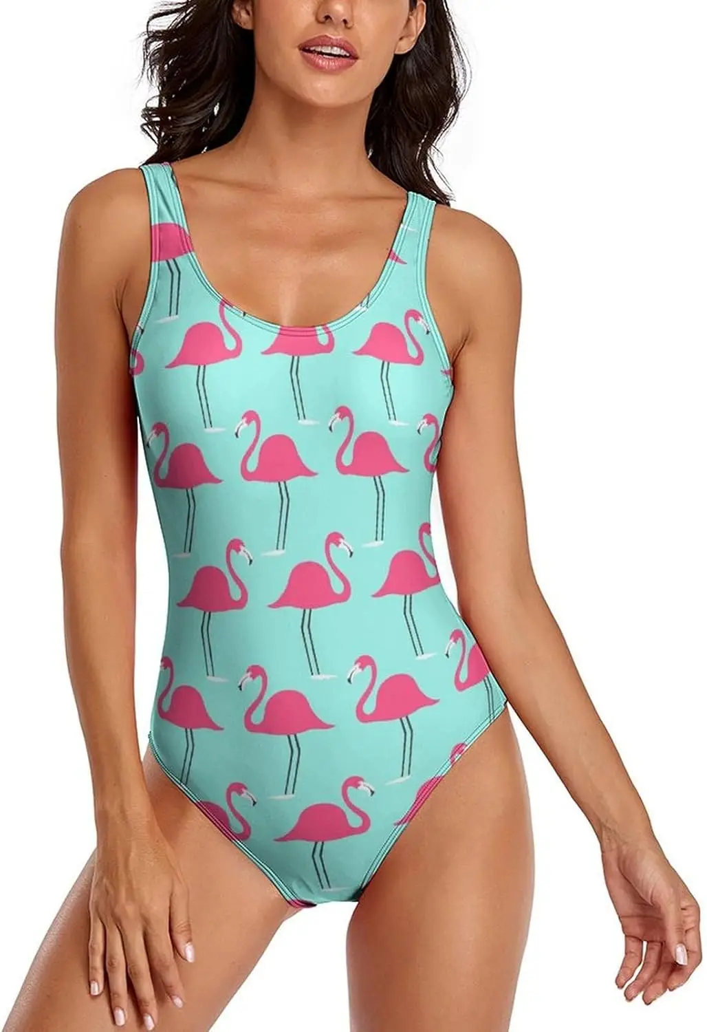 

Luxy Trio Tropical Birds Flamingo Women's One Piece Swimsuits Athletic Training Swimwear Bathing Suits
