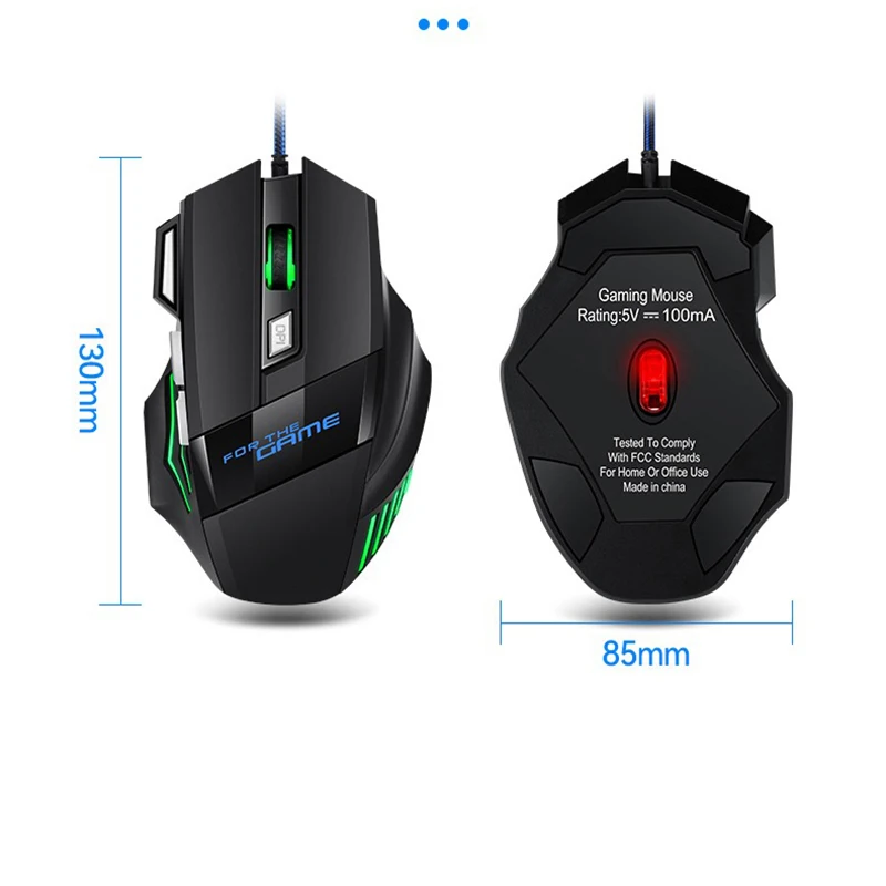 M1 Mouse Wired Gaming Computer Office Accessories RGB Backlight Laptop USB Cable Mouse 3D 7-Button Laser Roller Ergonomic Skills