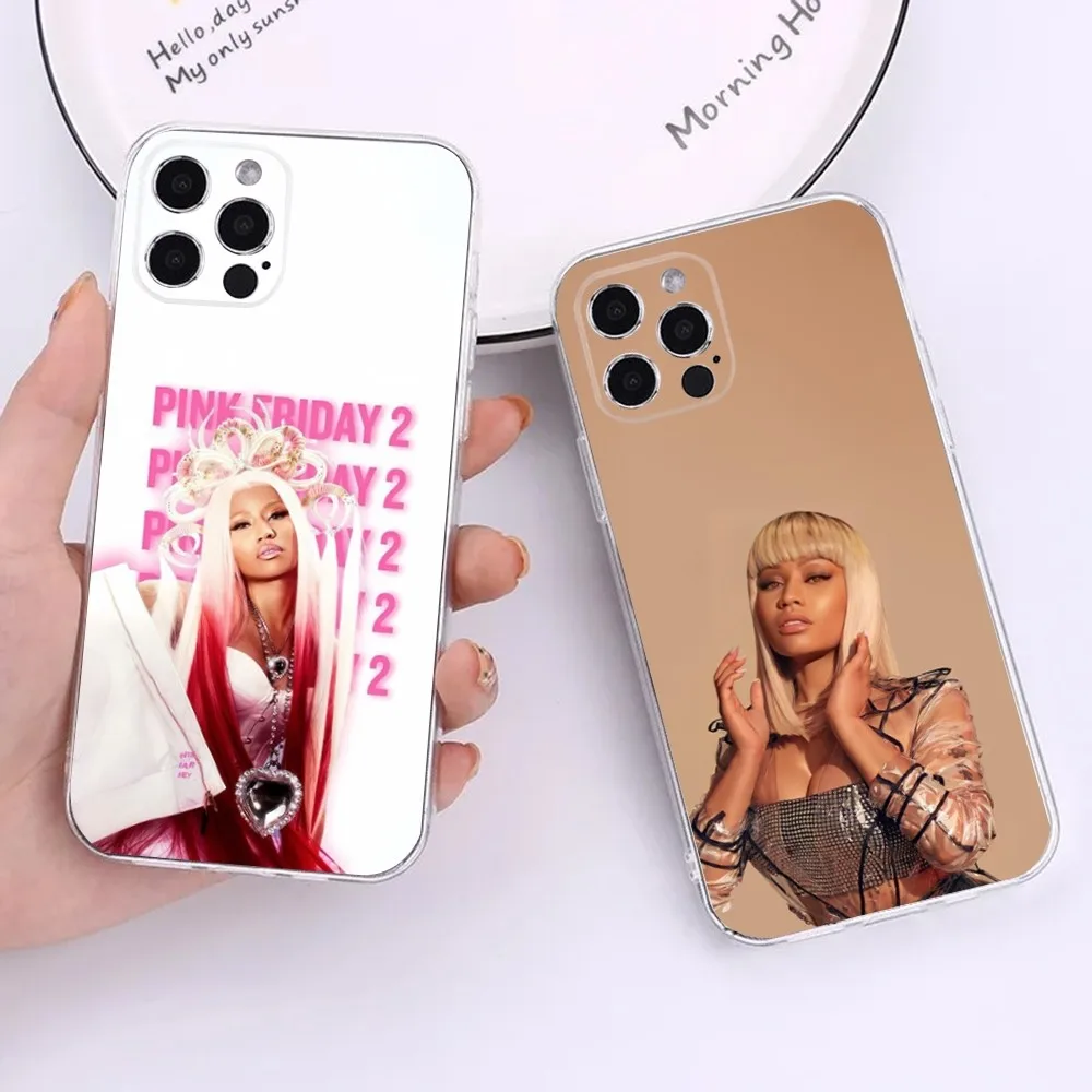 N-Nicki Singer M-Minaj Phone Case For iPhone 15,14,13,12,11 Plus,Pro,Max,XR,XS,X,7,8 Plus,SE,Mini Transparent Silicone Soft