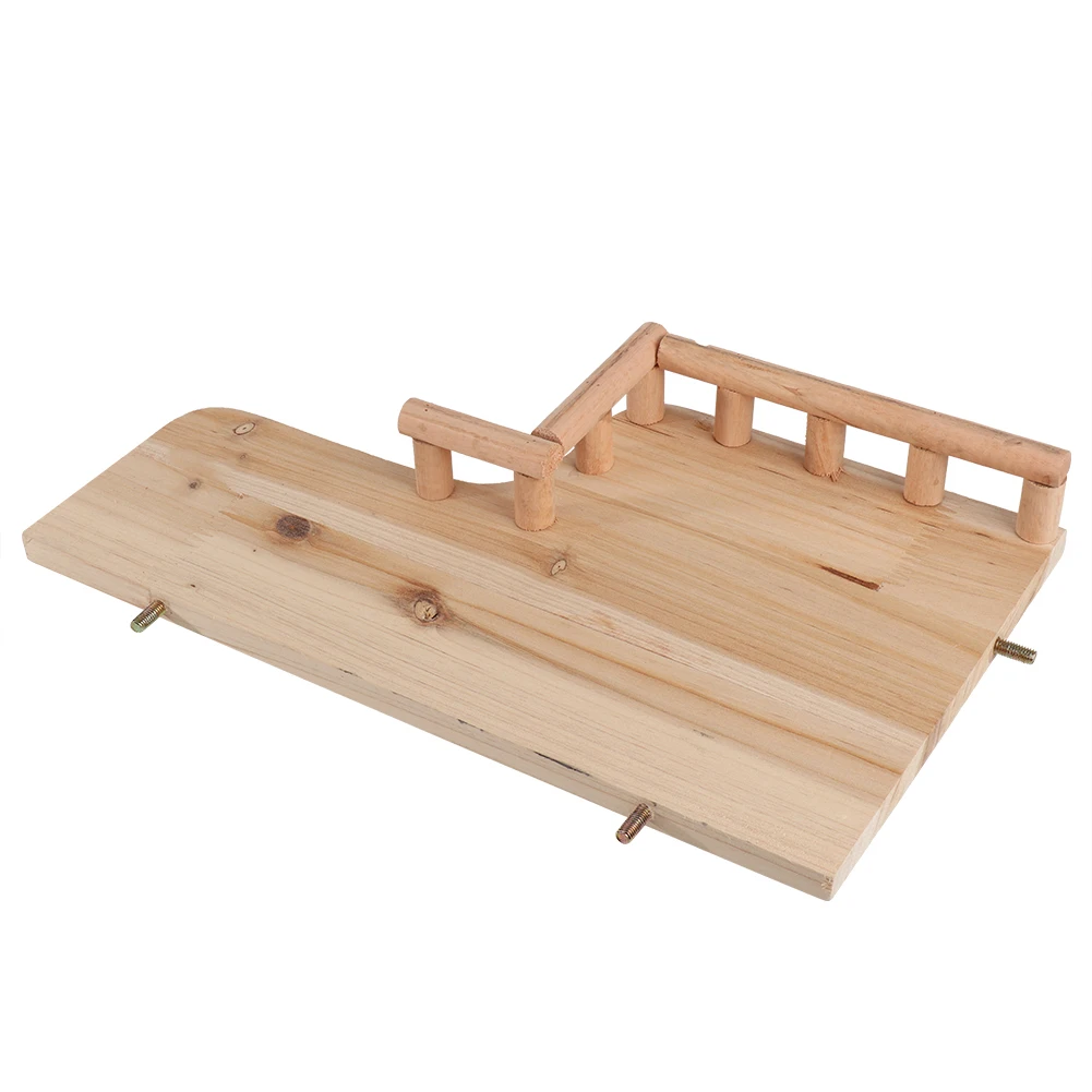 Hamster-Holzstützplattform mit Geländer, Holzspielzeug für kleine Haustiere, einfache Installation zum Beißen und Klettern kleiner Tiere
