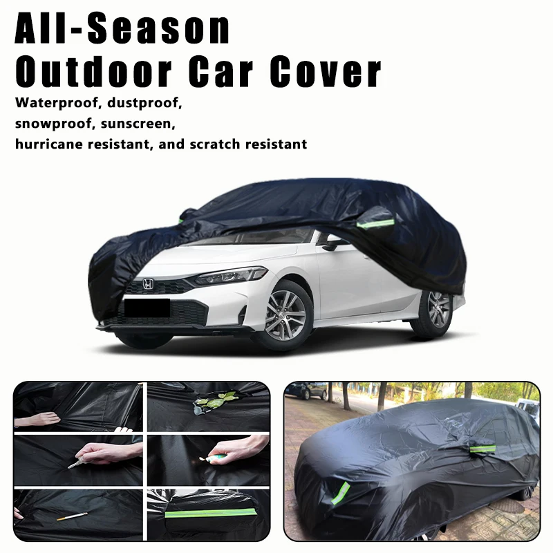 

Автомобильный чехол для Honda Civic — полная защита на открытом воздухе, водонепроницаемый, пылезащитный, термостойкий, всесезонные внешние аксессуары
