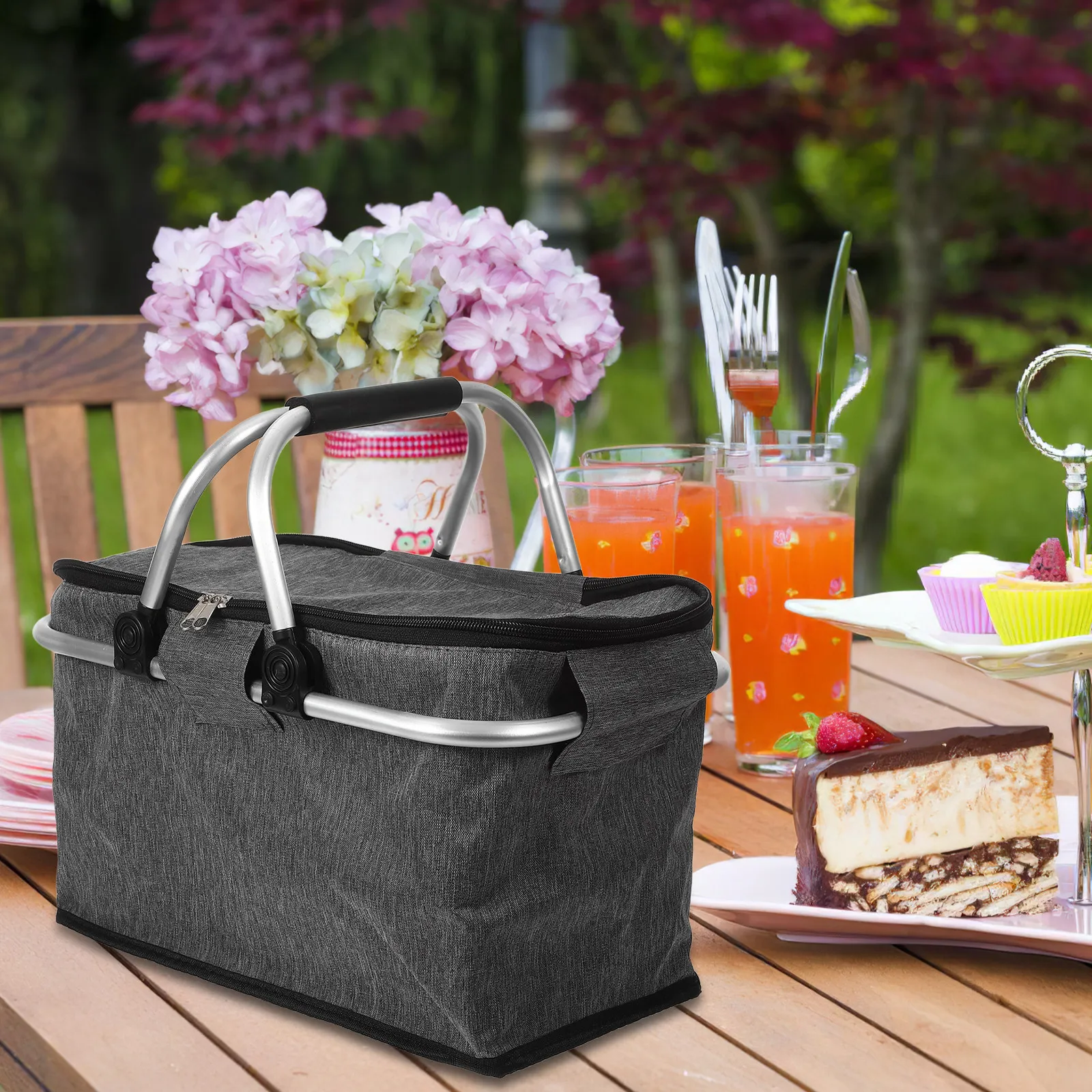 

Водонепроницаемая термосумка-корзина для пикника, большая, складная, с ручками, для пикников на природе, походов, покупок и хранения