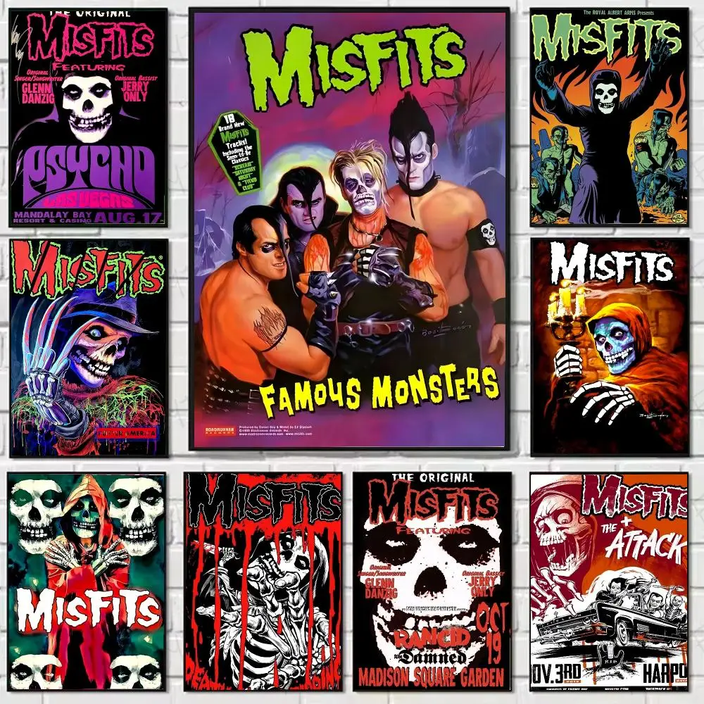 Band M-Misfits Poster Stickers, suitable for game rooms, bedrooms, corridors, home wall art decor, gifts