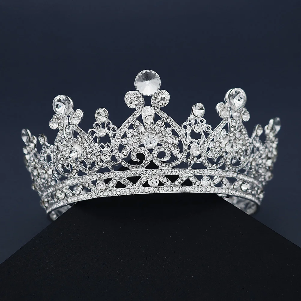

1pc Retro Shiny Crown Headdress Wedding Party Crystal Headband Bride Hair Decor Banquet Sparkling Jewelry Accessories