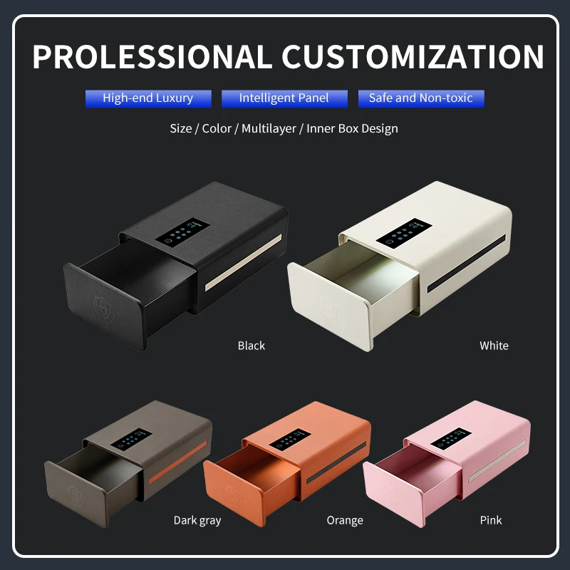 حجم قابل للتخصيص، أمان حساس، بصمة الإصبع، صندوق درج ذكي، أدراج خزانة الملابس، آمنة