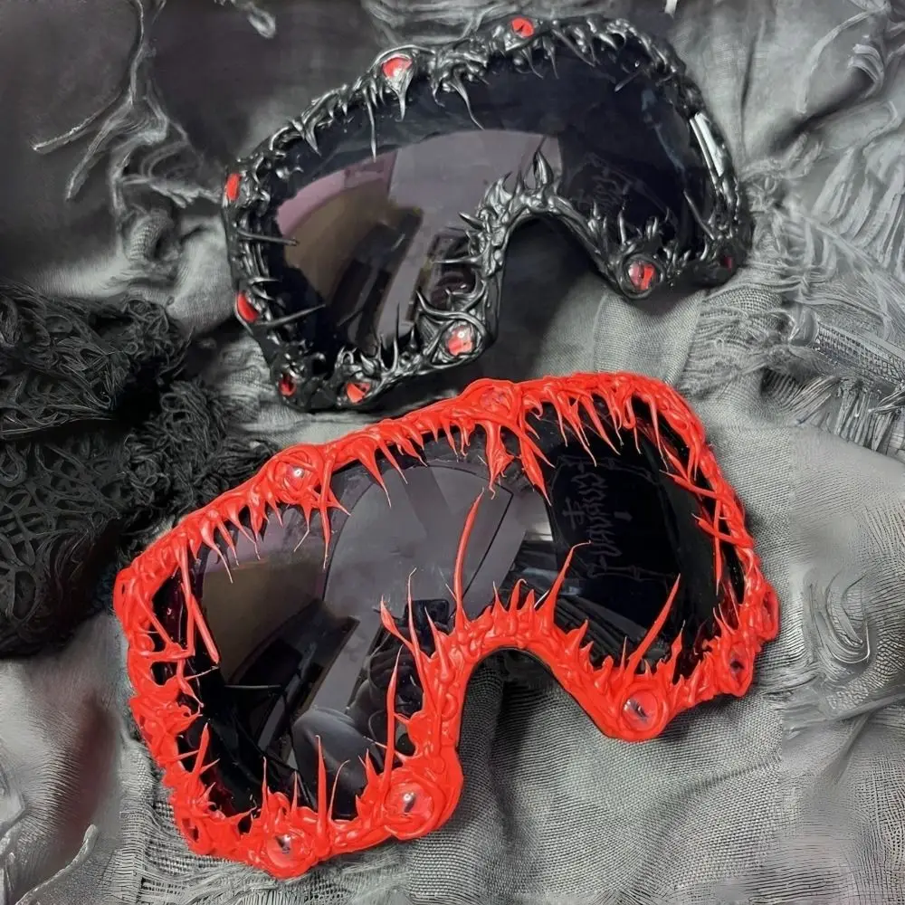 Handmade Epoxy Frame Large Frame Sunglasses Y2K Style Oversized Design Party Sunglasses Unisex Design Oversized Sunglasses