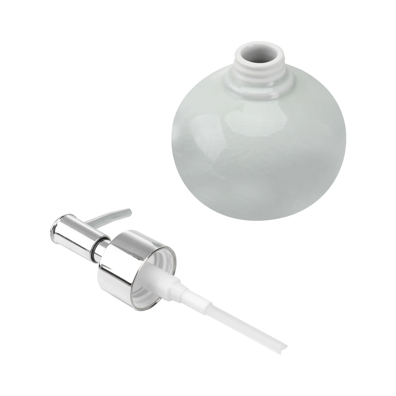 

Emulsion Subpackaging Refillable Bottle Light Green Ceramic Convenient for Liquid Soap Shampoo Conditioner