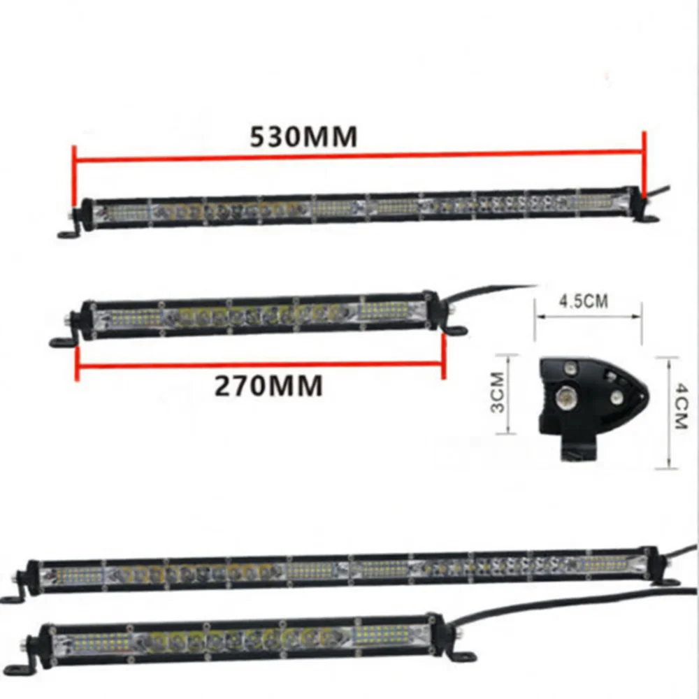 10 Inch 90W LED Work Light Bar Slim Single Row Fog Lamp Spot Flood Combo Beam For Offroad Truck SUV Car Roof Lamp