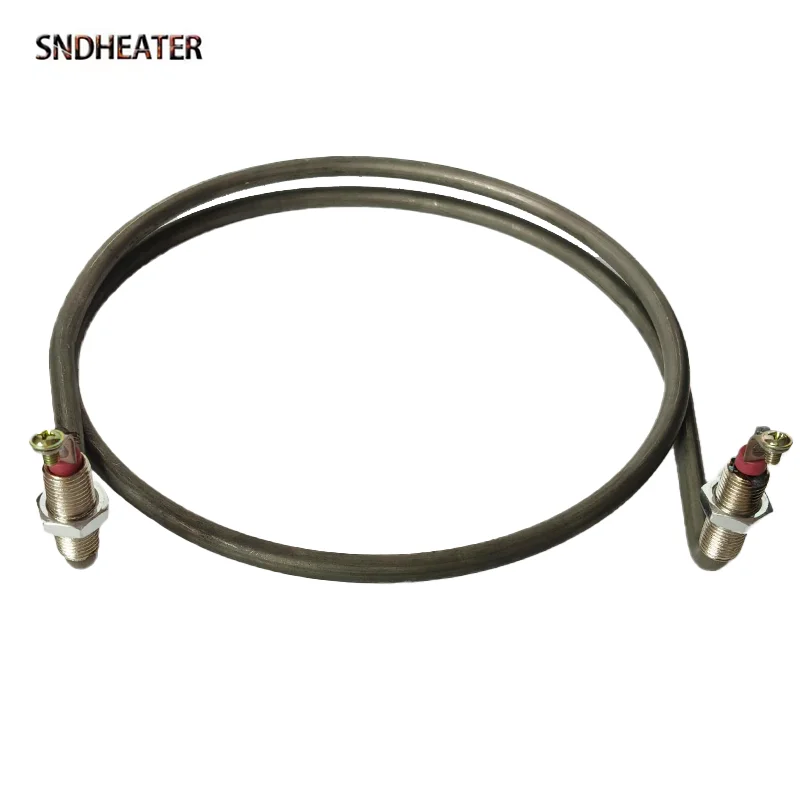 SNDHEATER 220V 1.5KW Electric Oven Heating Element 12x1.75MM Thread Round Hot Air Heater Resistance Replacement 215MM for Stove