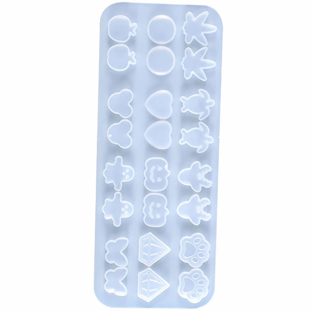 

1pc Crystal Earring Mold Silicone Jewelry Making Diy Kit Non-Stick Easy Release For Hanging Ornament Resin Craft Tool