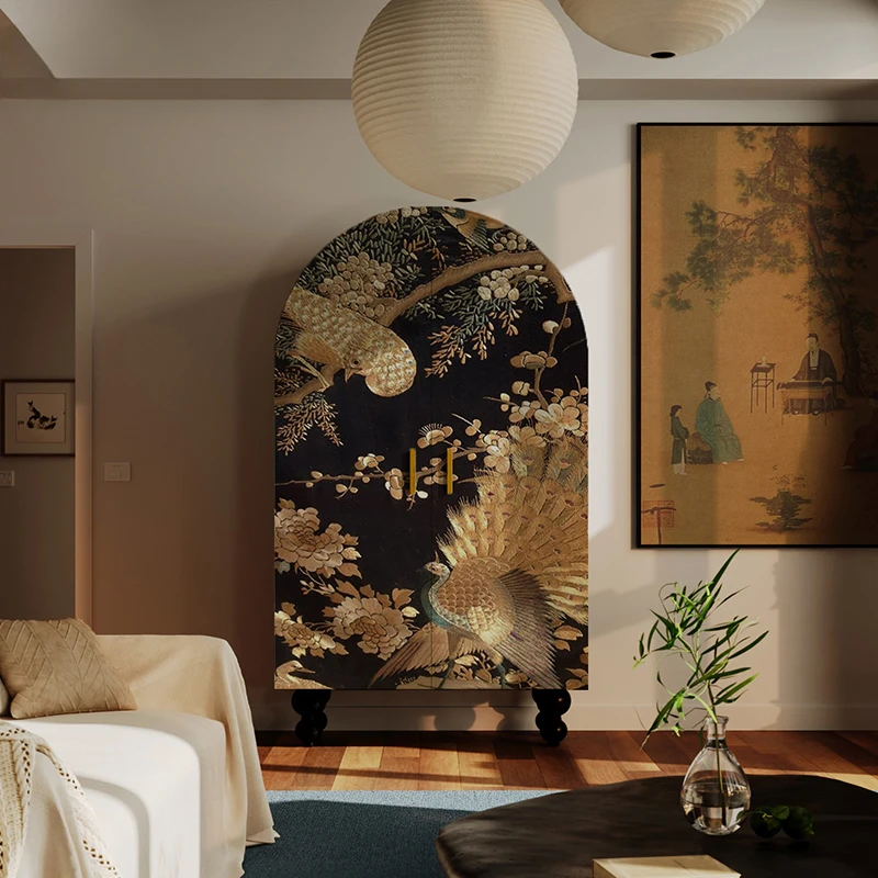 

MJY integrated solid wood antique storage decorative side room side cabinet