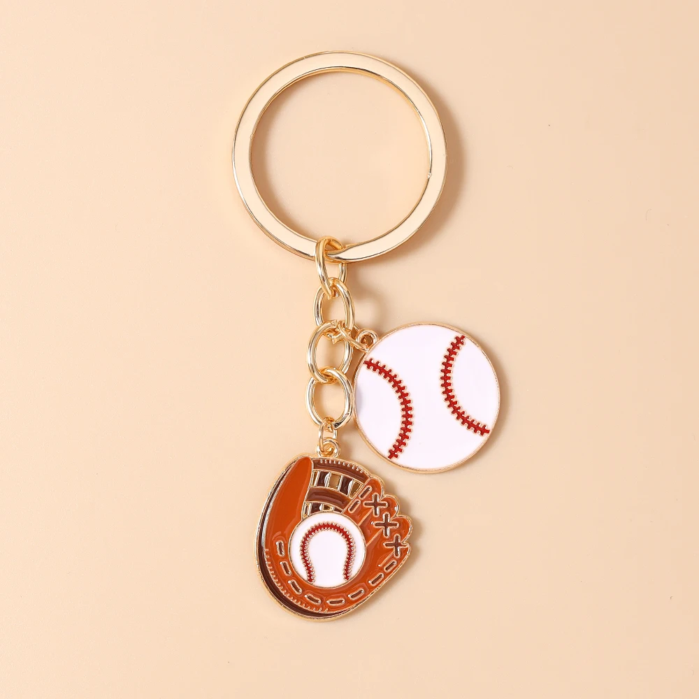 Aihua Niedlicher 'I Love Baseball' Schlüsselanhänger für Frauen Baseball-Handschuh Hut Schlüsselring Handtaschenanhänger Schmuck Geschenke Schmuckstücke – Detail 6