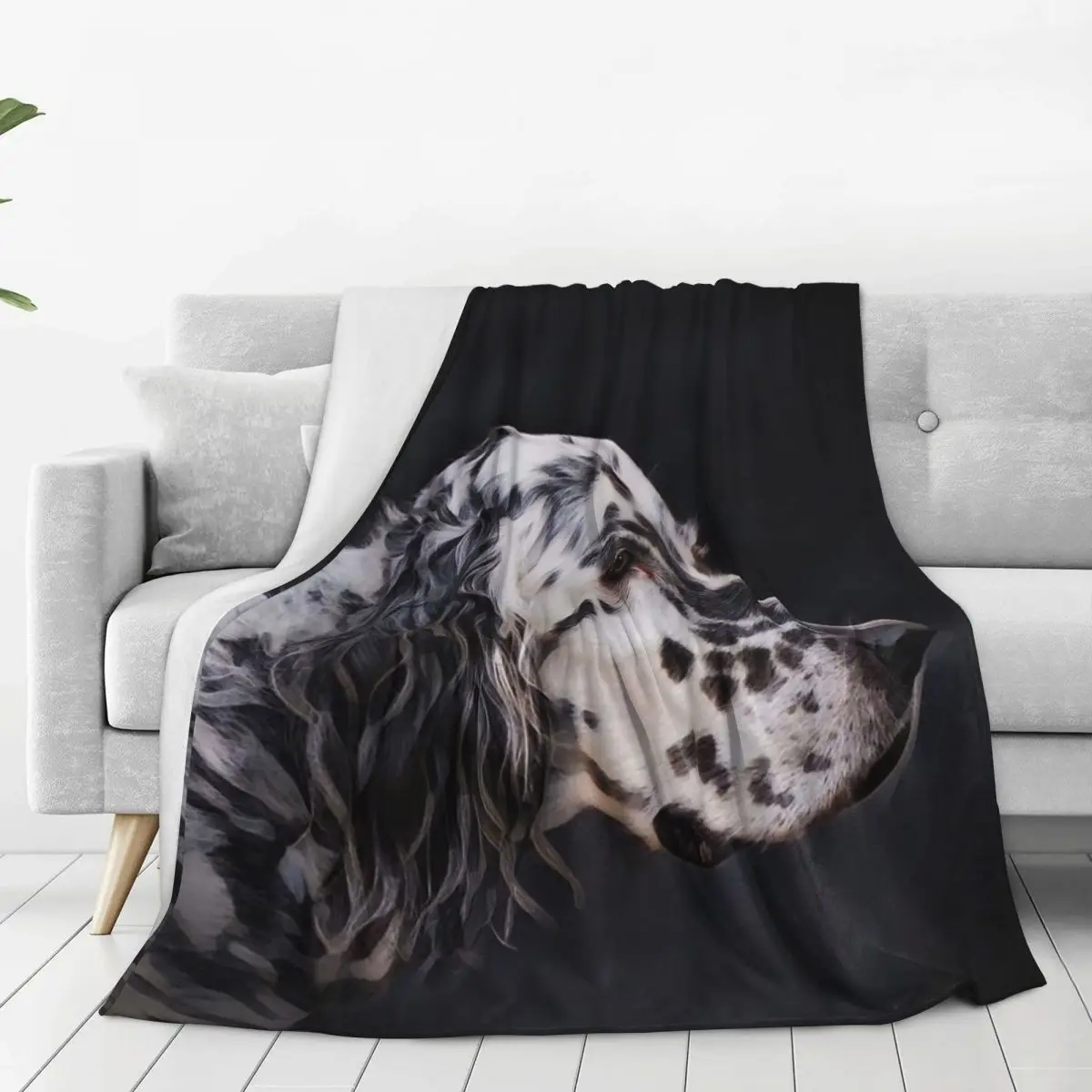 English Setter Dog With Hazel Eyes Blanket Flannel Multi-function Throw Blankets For Home Bedroom Office Throws Bedspread Quilt