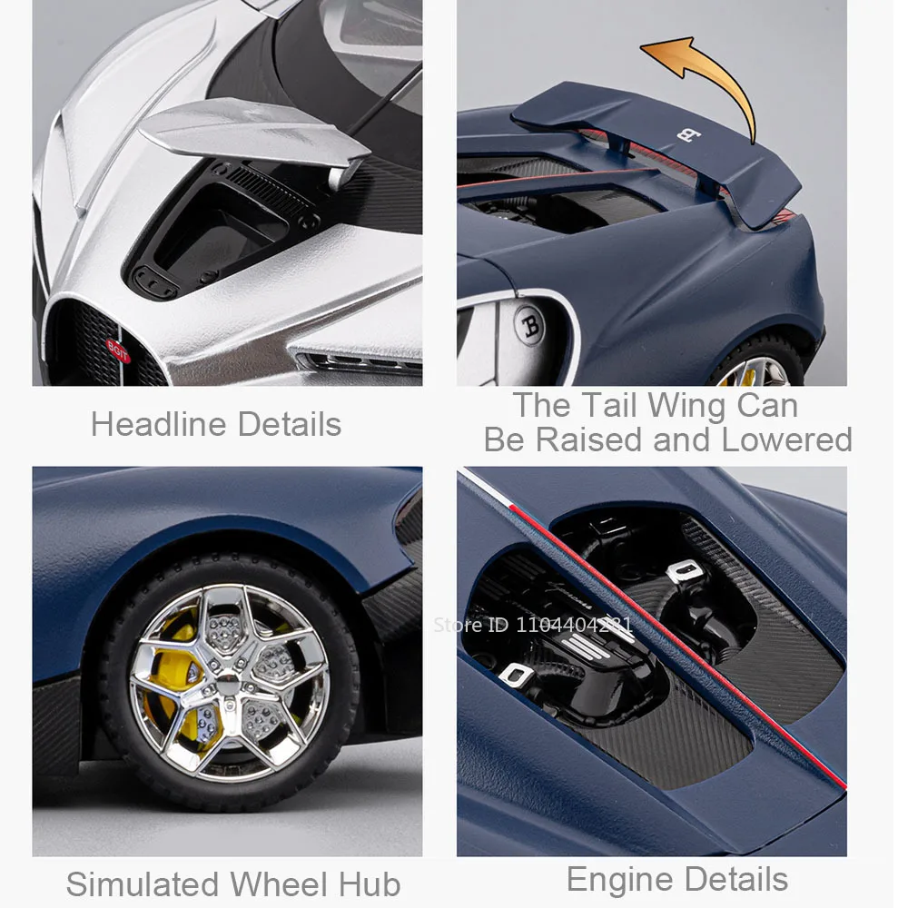 1:24 توربيون فالكيري ألعاب مصغرة نموذج دييكاست سبيكة سيارة رياضية عجلة أمامية توجيه ضوء الصوت التراجع زخرفة السيارة #4